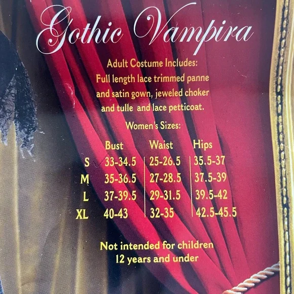 inCharacter Black & Red Lace-Up Gothic Vampire Dress Small - Picture 16 of 16